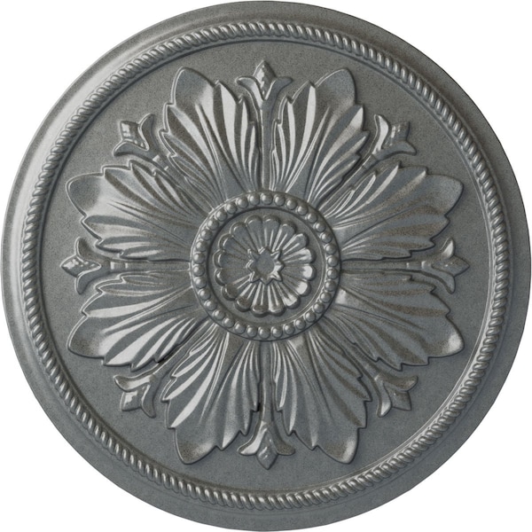 Ekena Millwork Kaya Ceiling Medallion (Fits Canopies up to 5 1/4"), Hand-Painted Platinum, 23 5/8"OD x 1 1/2"P CM23KAPLS - main